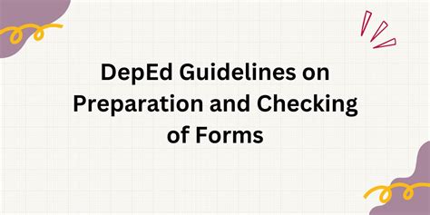 DepEd Guidelines on Preparation and Checking of Forms: 7 Key .